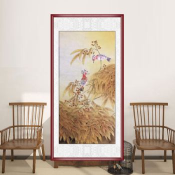 丰收的季节适合走廊玄关的四尺工笔花鸟国画纯手绘水墨画