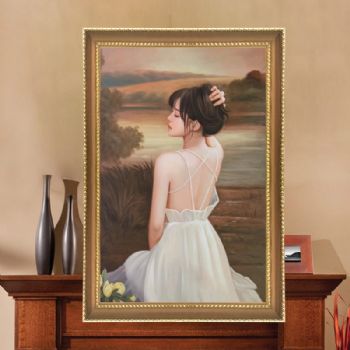 美女后背纯手绘人物写实油画美女油画人体美女人物画肖像油画