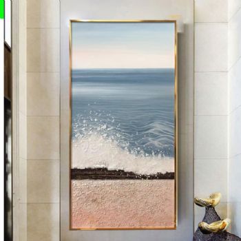 现代抽象风景厚肌理玄关意境手绘油画