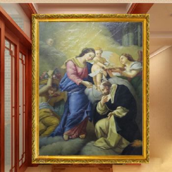 欧式经典油画 纯手绘手工 神父 神母 天使 欧式人物油画