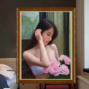 人物油画写实人物油画纯手绘美女油画