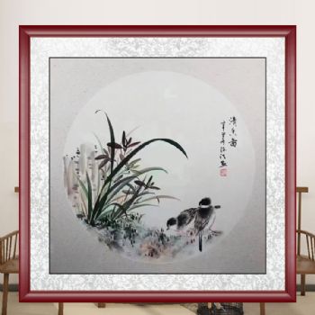 清香图适合餐厅的水墨国画兰花图纯手绘花鸟国画