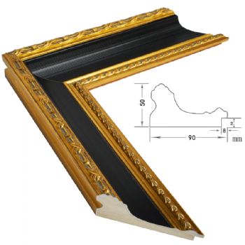 进口松木黑金色50*90MM