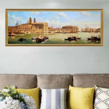 纯手绘水域风景油画欧式古典威尼斯建筑风景油画工笔写实油画