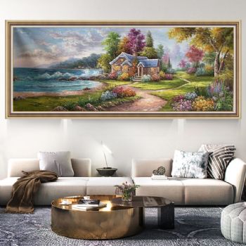 纯手绘欧式风景油画现代装饰客厅挂画托马斯风景油画