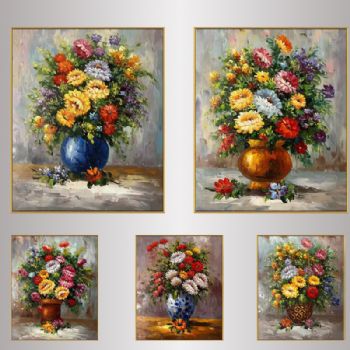 原创 写意 纯手绘 油画批发油画花卉写生花卉花瓶