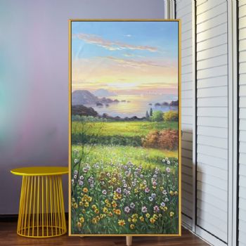 花海系列小花卉海边风景油画纯手绘花卉油画