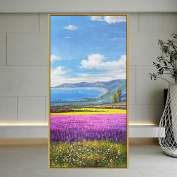 薰衣草花海油画纯手绘花卉油画适合走廊酒店卧室的油画