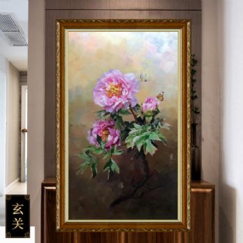 超写实静物写实油画纯手绘花卉油画牡丹油画花开富贵