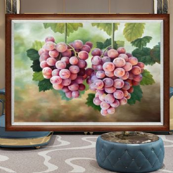 新中式水果静物超写实精品油画葡萄图纯手绘油画
