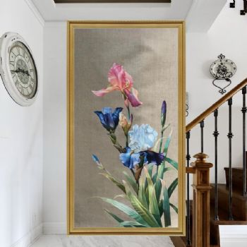 写实紫鸢花鸢尾花油画纯手绘油画花卉油画