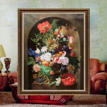 欧式古典花卉油画纯手绘写实精品花卉油画