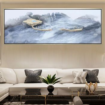 原创纯手绘油画事事如意摆件禅意茶室油画