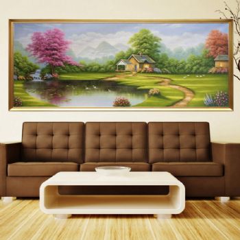 青青绿绿格调风景油画托马斯风景油画实木画框