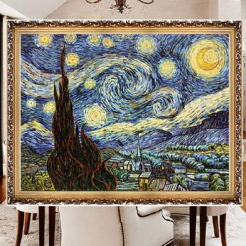 精品梵高系列星空厚肌理世界名画写意风景油画