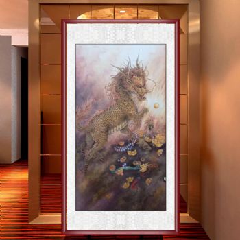 精品工笔动物写实国画麒麟图玄关吉祥幸福纯手绘国画