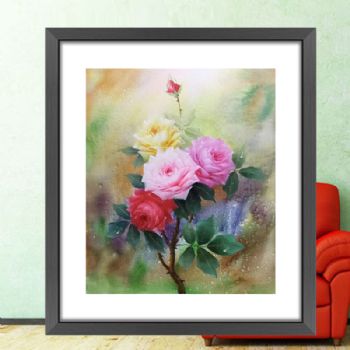 小精品花卉油画纯手绘厚肌理玫瑰花油画玫瑰花系列油画纯手绘油画