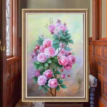 创意花卉油画唯美纯手绘玫瑰油画适合餐厅卧室的装饰油画