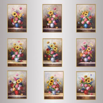 油画批发纯手绘花卉花瓶静物油画欧式古典花卉油画