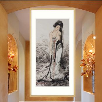 纯手绘人物国画美女人体艺术国画人物画水墨人物画