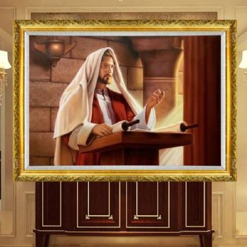 欧式人物油画纯手绘写实圣父基督教人物油画