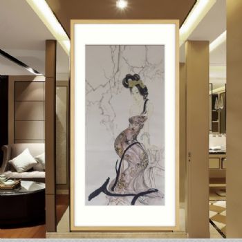 人物手绘国画水墨画美女图精品国画