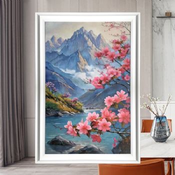 高品质精品手绘油画山花灿漫风景油画印象油画