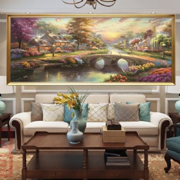 美式法式风景油画纯手绘托马斯风景油画