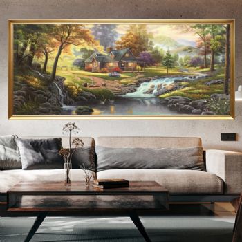 纯手绘欧式风景油画托马斯风景油画客厅大厅挂画