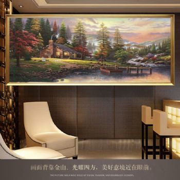 大厅风景油画纯手绘欧式风景油画托马斯油画