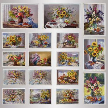 批发写意花卉油画纯手绘欧式花卉油画餐厅装饰油画