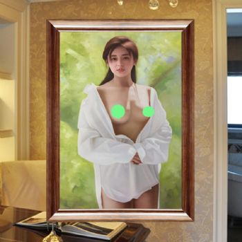 美女人体艺术油画手绘现代画卧室墙装饰画酒店壁画卫浴间墙画油画人体