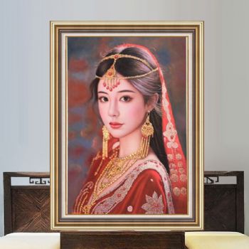 新疆美女图纯手纯人物油画人体艺术油画