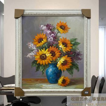 纯手绘精品花卉油画餐厅挂画PS外框