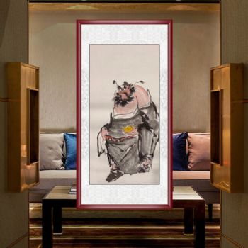 钟馗三尺人物国画纯手绘国画玄关挂画三天之内发货