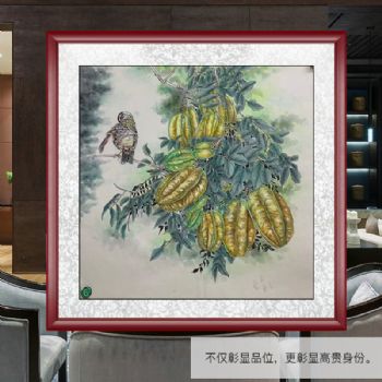 工笔水果杨桃精品国画花鸟国画手绘水墨国画餐厅客厅挂画四尺斗方