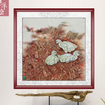 工笔雏鸟精品国画花鸟国画手绘水墨国画餐厅客厅挂画四尺斗方