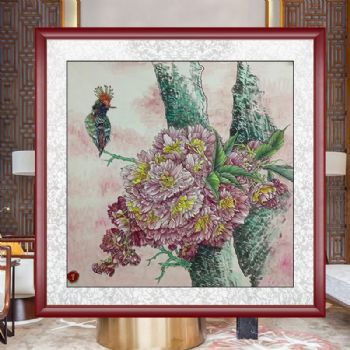 富贵牡丹国画精品国画花鸟国画手绘水墨国画餐厅客厅挂画四尺斗方