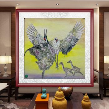 小写意工笔仙鹤白鹭图精品国画花鸟国画手绘水墨国画餐厅客厅挂画四尺斗方