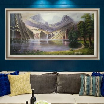 欧式油画 纯手绘手工 风景油画 线条框