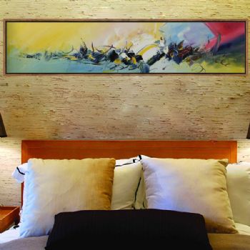 纯手绘手工 印象油画 无题 线条框