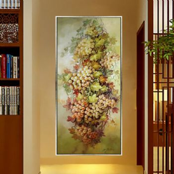 纯手绘手工 原创油画 硕果累累 线条框