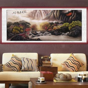 山水画 家庭挂画 酒店挂画 企业挂画 画家 赵振云（字云石） 手绘 手工 国画 松风泉韵