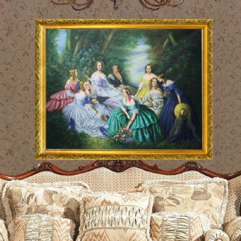 家庭挂画 酒店挂画 企业挂画 欧式经典油画 纯手绘手工森林众仙女