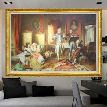 欧式经典油画 纯手绘手工 贵族休闲娱乐