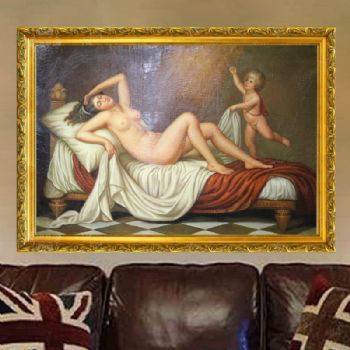 独家裂纹麻布油画 欧式经典油画 纯手绘手工 欧式贵妇 线条框