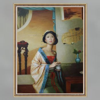 装饰画油画客厅挂画壁画餐厅玄关书房酒店 古装美女B