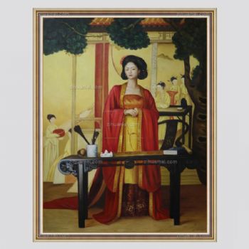 装饰画油画客厅挂画壁画餐厅玄关书房酒店 古装美女A