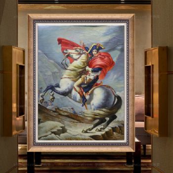 独家裂纹麻布油画 欧式经典油画 纯手绘手工 拿破仑油画 欧美人物画