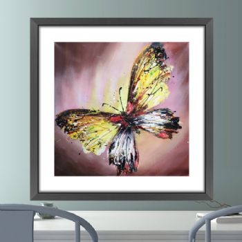 印象油画CX6731 蝴蝶 线条框